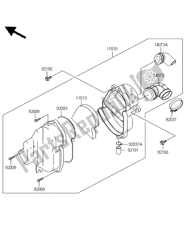 Alle onderdelen voor de Luchtfilter van de Kawasaki KLX 110 2013