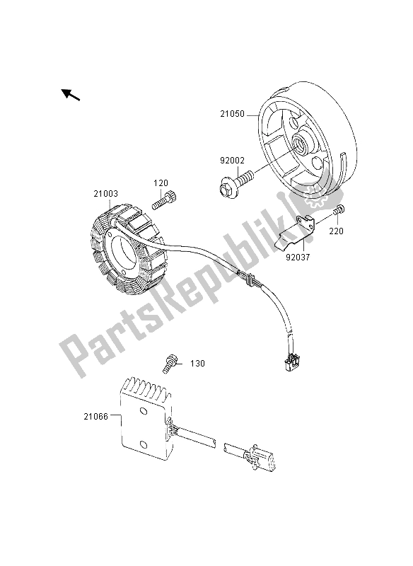 Toutes les pièces pour le Générateur du Kawasaki EN 500 1995