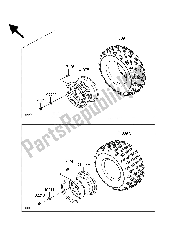 All parts for the Tires of the Kawasaki KFX 450R 2010