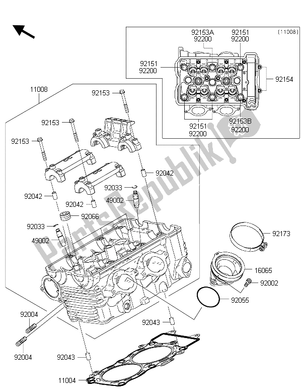 Wszystkie części do G? Owica Cylindra Kawasaki ER 6F 650 2015