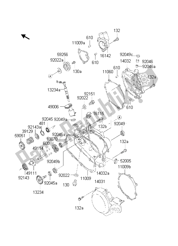 Todas as partes de Tampa Do Motor do Kawasaki KX 85 LW 2002