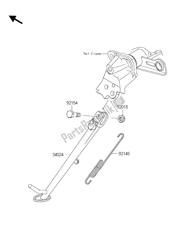 Toutes les pièces pour le Des Stands) du Kawasaki ER 6N ABS 650 2015