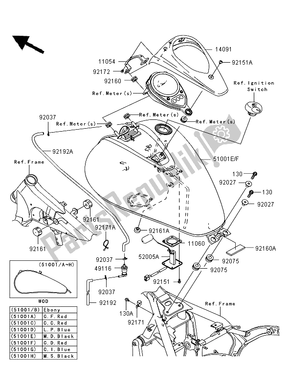 All parts for the Fuel Tank of the Kawasaki VN 900 Classic 2009