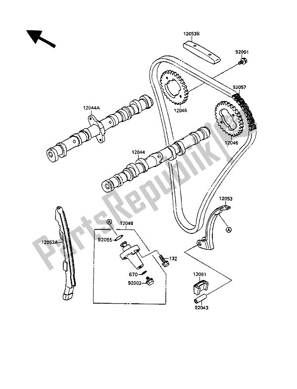 Todas as partes de árvore (s) De Cames E Tensor do Kawasaki ZXR 750 1990