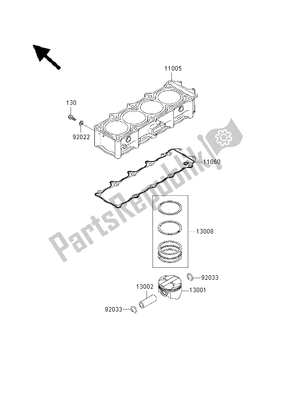 Todas las partes para Cilindro Y Pistón (es) de Kawasaki Ninja ZX 12R 1200 2000