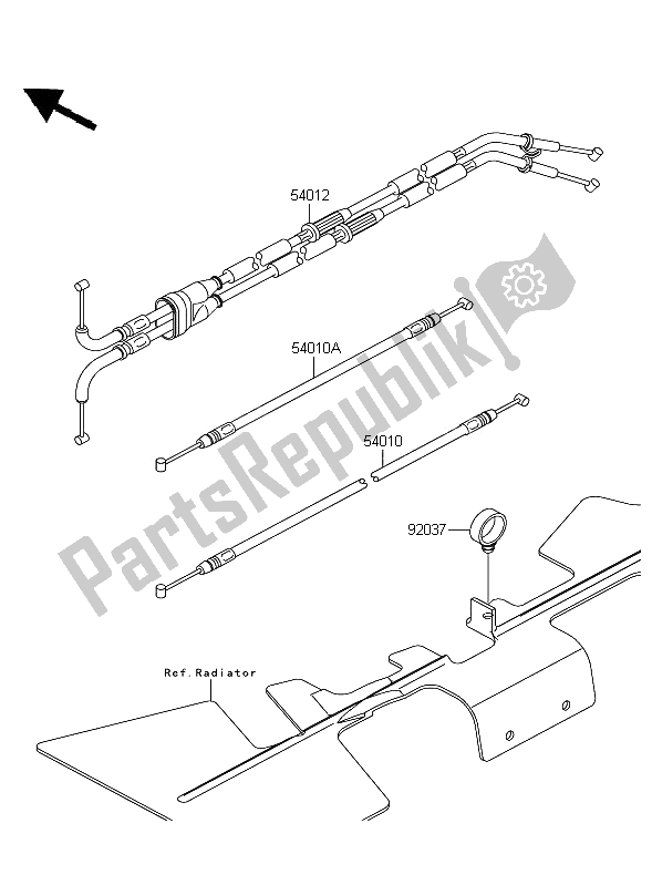 All parts for the Cables of the Kawasaki ZZR 1400 ABS 2006