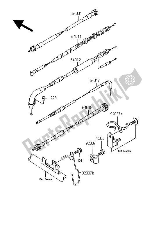 Tutte le parti per il Cavi del Kawasaki KMX 125 LW 1995