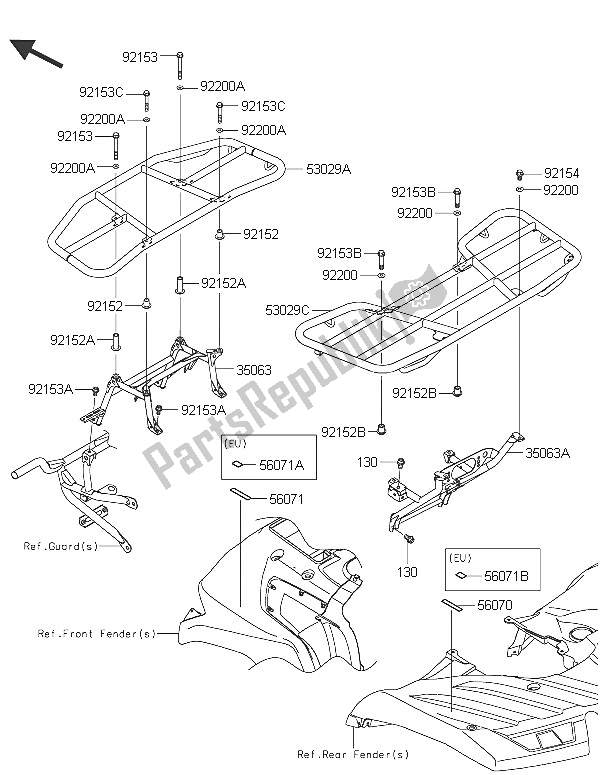 All parts for the Carrier(s) of the Kawasaki Brute Force 750 4X4I EPS 2016