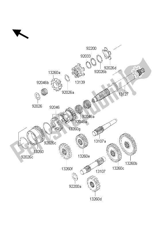 Wszystkie części do Przenoszenie Kawasaki KVF 650 2002