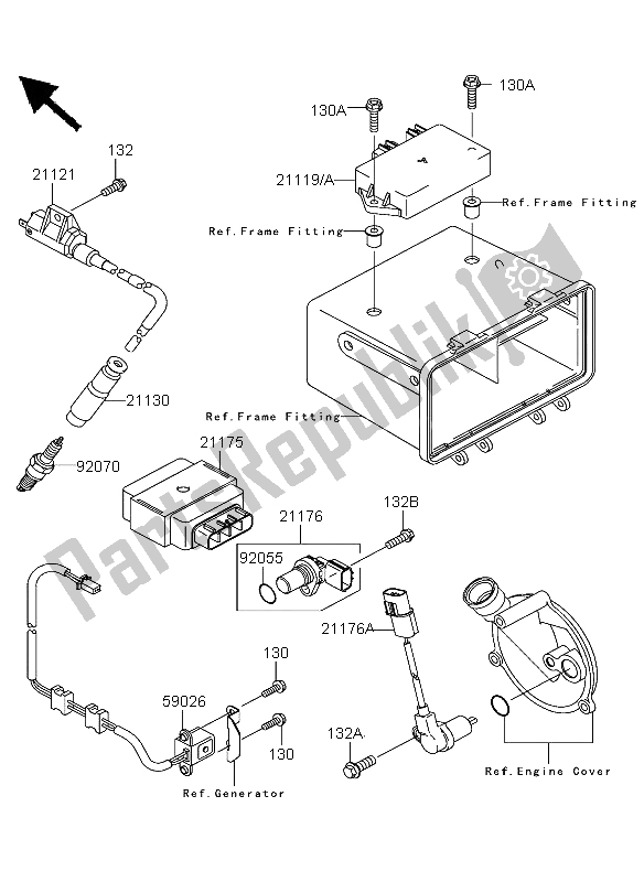 All parts for the Ignition System of the Kawasaki KVF 360 4X4 2003