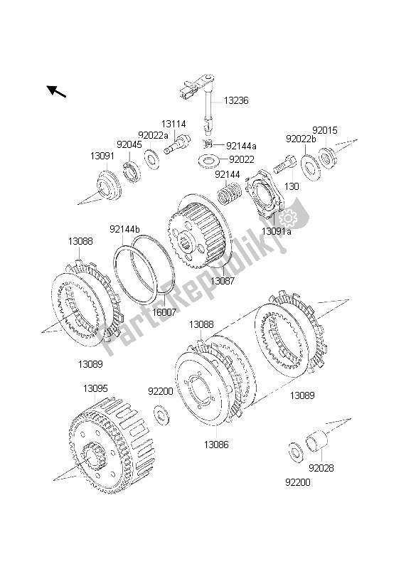 Alle onderdelen voor de Koppeling van de Kawasaki KDX 200 2002