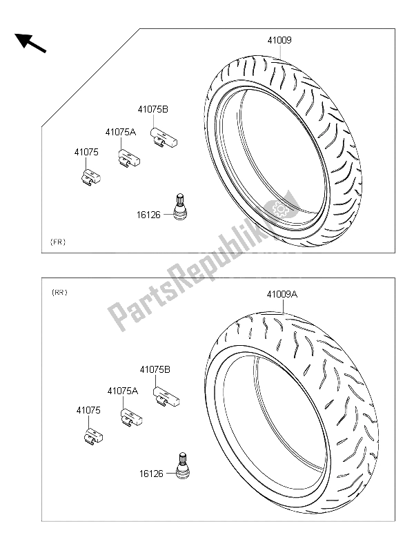 All parts for the Tires of the Kawasaki Z 1000 SX ABS 2015