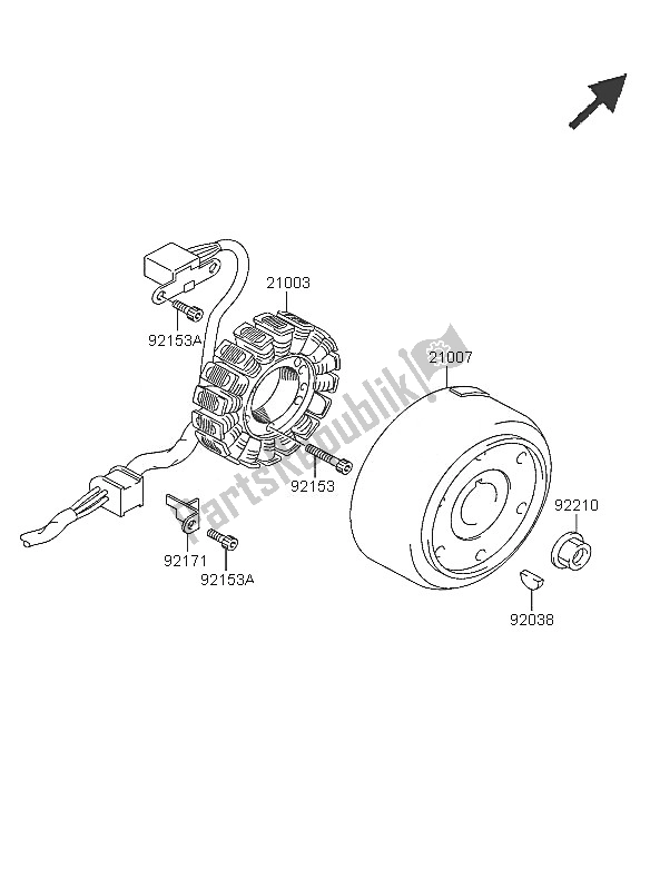 All parts for the Generator of the Kawasaki KFX 400 2005