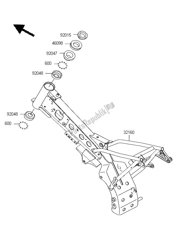 All parts for the Frame of the Kawasaki KLX 110 2006