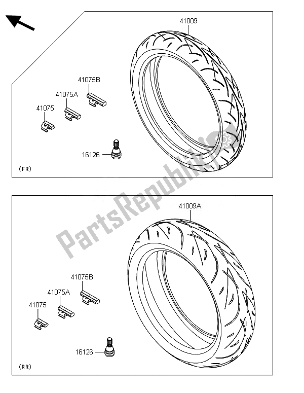 Toutes les pièces pour le Pneus du Kawasaki Z 800 ABS DEF 2014