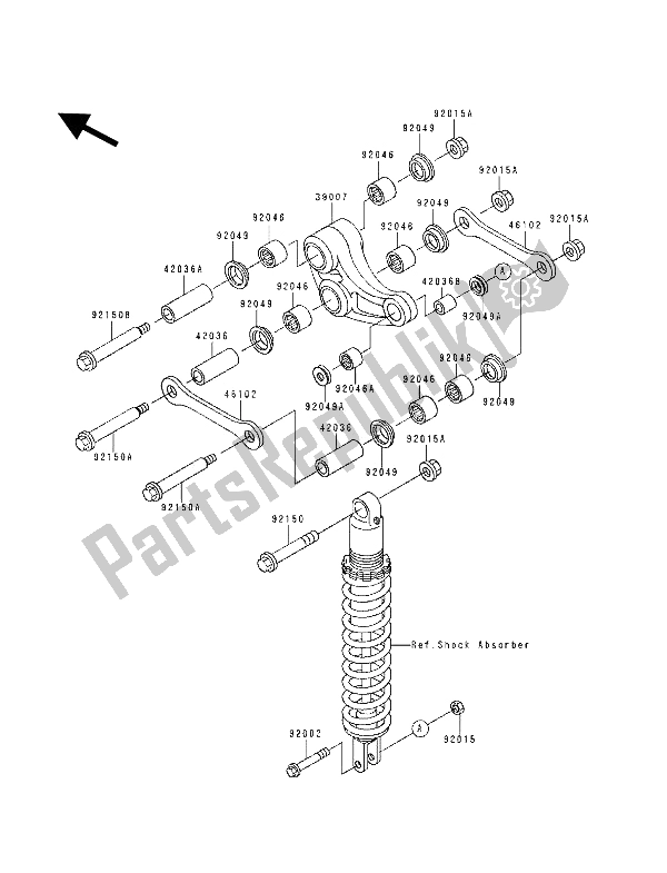 Tutte le parti per il Sospensione del Kawasaki KDX 125 1990