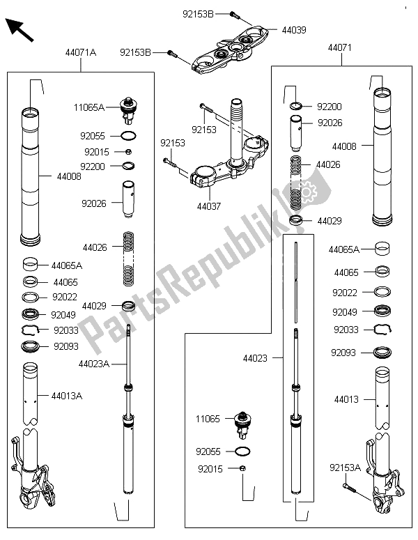 Todas las partes para Tenedor Frontal de Kawasaki Z 800 ABS BDS 2013