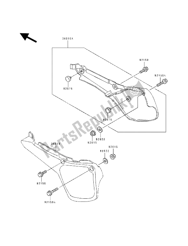 Todas as partes de Tampa Lateral do Kawasaki KX 60 1993