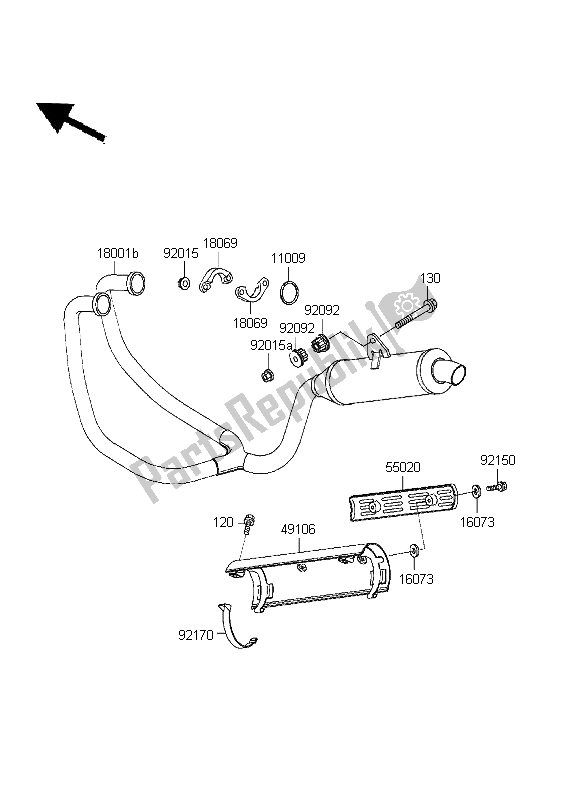 Tutte le parti per il Silenziatore del Kawasaki KLE 500 1999