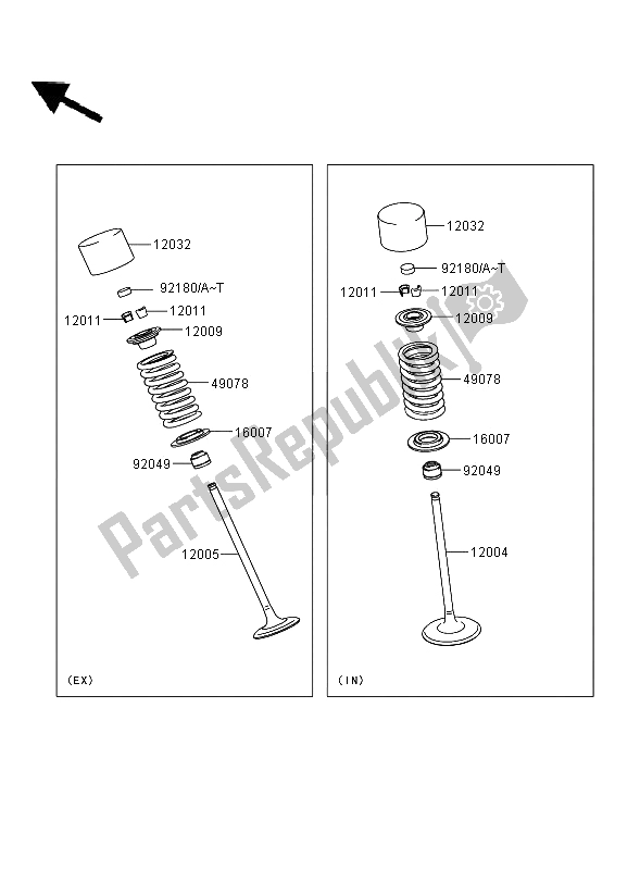 All parts for the Valve of the Kawasaki Versys 650 2008