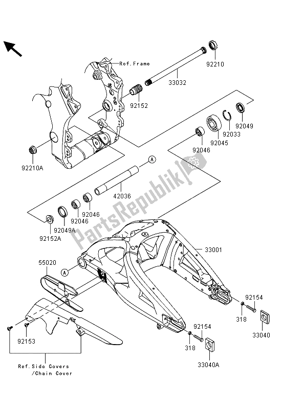 Todas las partes para Basculante de Kawasaki Ninja ZX 10R 1000 2013