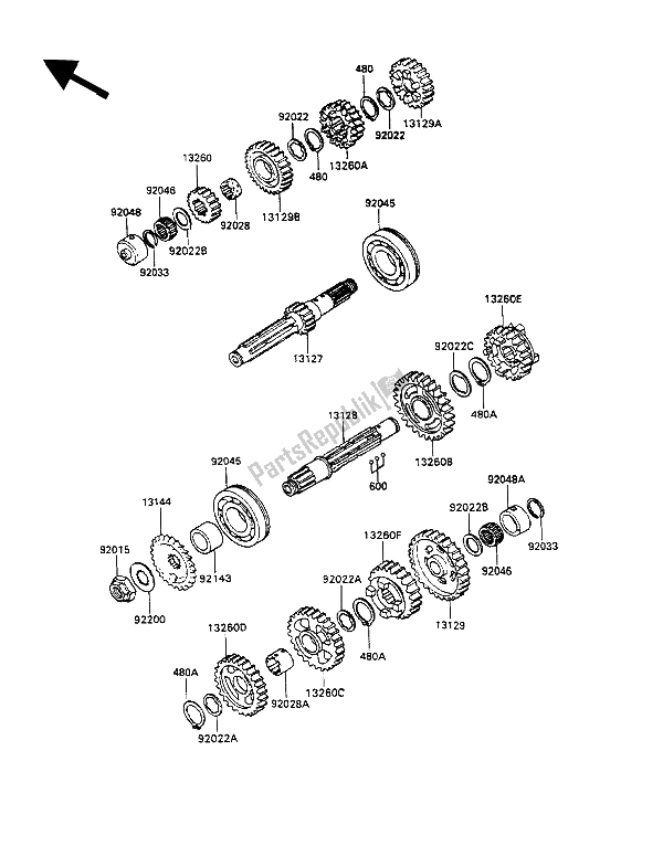 Tutte le parti per il Trasmissione del Kawasaki ZZ R 1100 1990