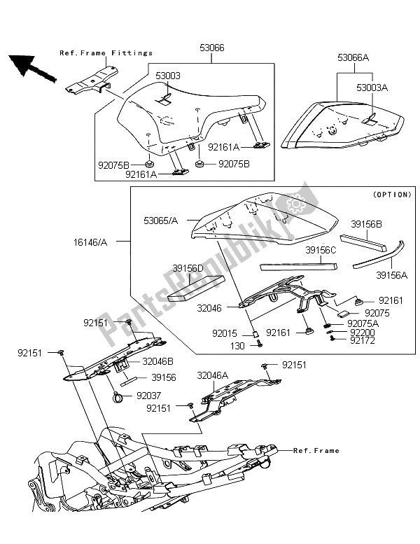 Todas las partes para Asiento de Kawasaki Z 750R ABS 2011