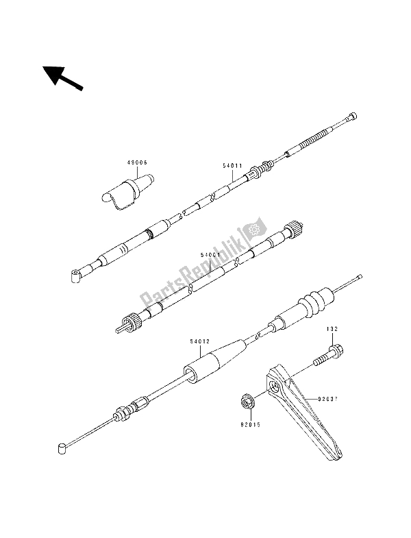 All parts for the Cable of the Kawasaki KDX 200 1991