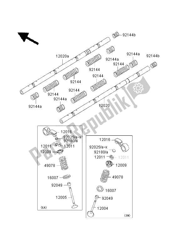 Toutes les pièces pour le Soupape du Kawasaki ZRX 1200 2003