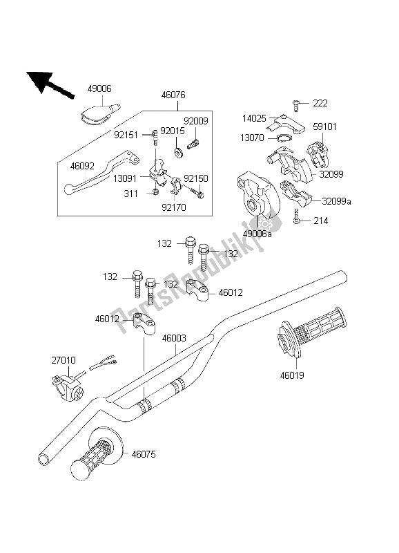 Tutte le parti per il Manubrio del Kawasaki KX 85 SW 2003