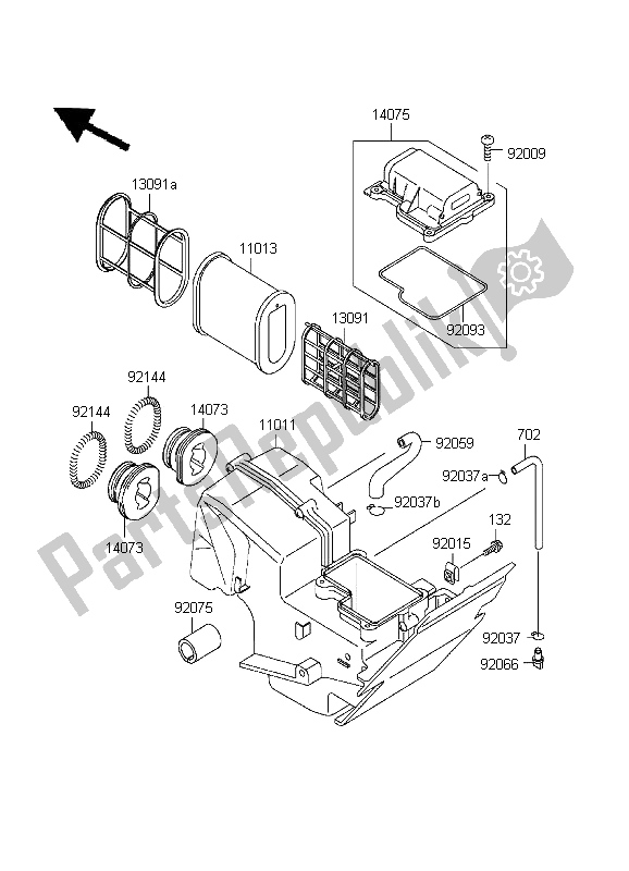 All parts for the Air Cleaner of the Kawasaki EL 252 1999