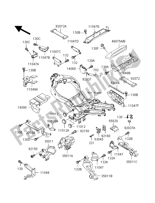 All parts for the Battery Case of the Kawasaki ZZ R 1100 1998