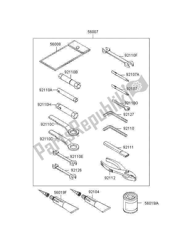 Tutte le parti per il Strumenti Del Proprietario del Kawasaki ZZ R 600 1997