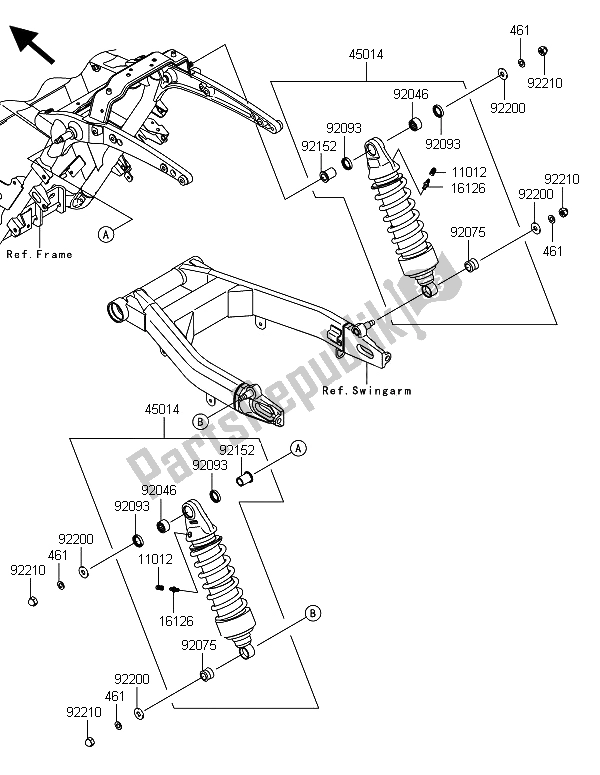 Toutes les pièces pour le Suspension Et Amortisseur du Kawasaki VN 1700 Voyager ABS 2013