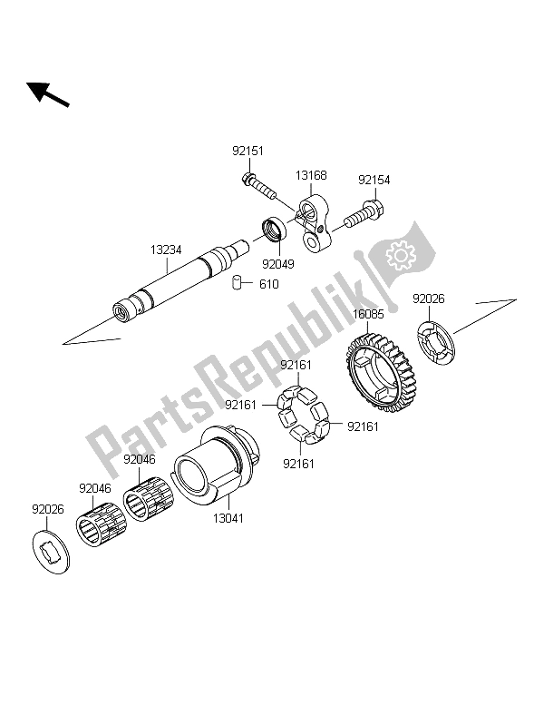 Tutte le parti per il Equilibratore del Kawasaki Z 1000 2012