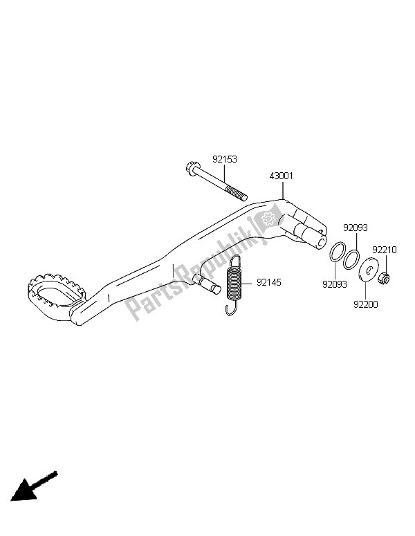 All parts for the Brake Pedal of the Kawasaki KFX 400 2006