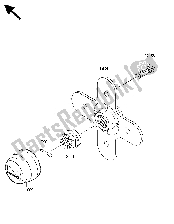 Todas las partes para Buje Trasero de Kawasaki Brute Force 650 4X4I 2014