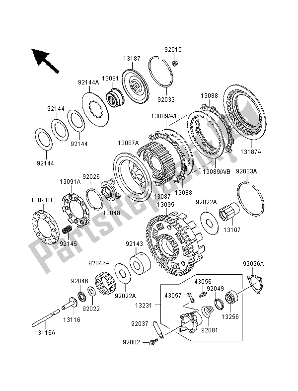 Toutes les pièces pour le Embrayage du Kawasaki VN 1500 Classic 1999