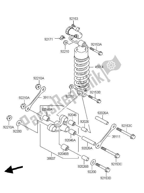 Wszystkie części do Amortyzator Kawasaki KLV 1000 2004