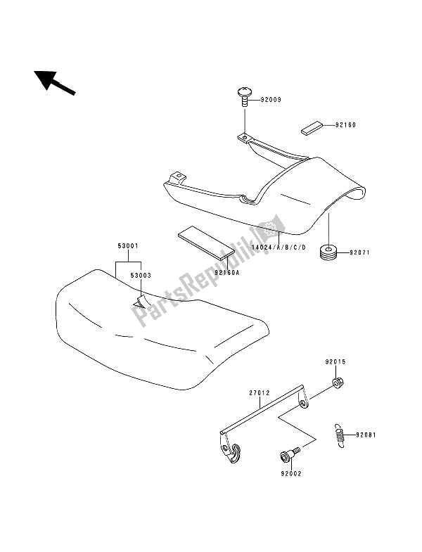 All parts for the Seat of the Kawasaki Zephyr 750 1994