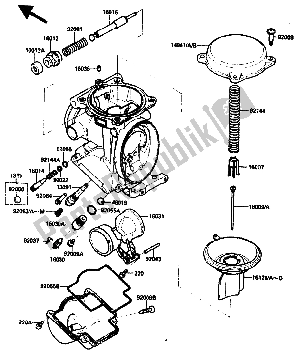 Tutte le parti per il Parti Del Carburatore del Kawasaki ZX 10 1000 1989