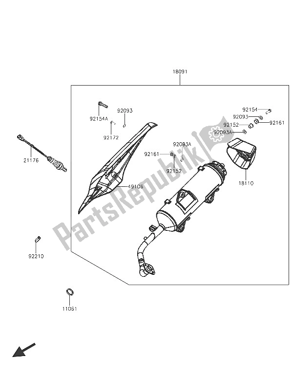 All parts for the Muffler(s) of the Kawasaki J 125 ABS 2016