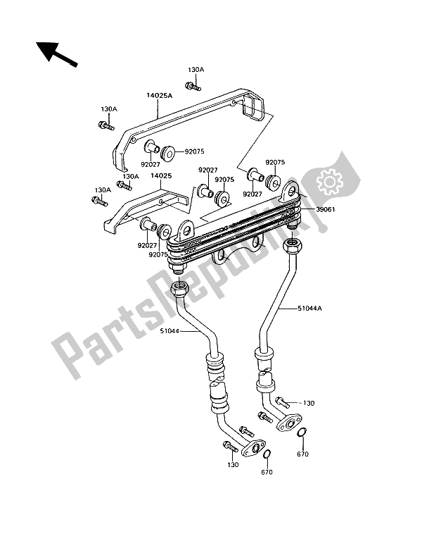 Toutes les pièces pour le Refroidisseur D'huile du Kawasaki GT 550 1994