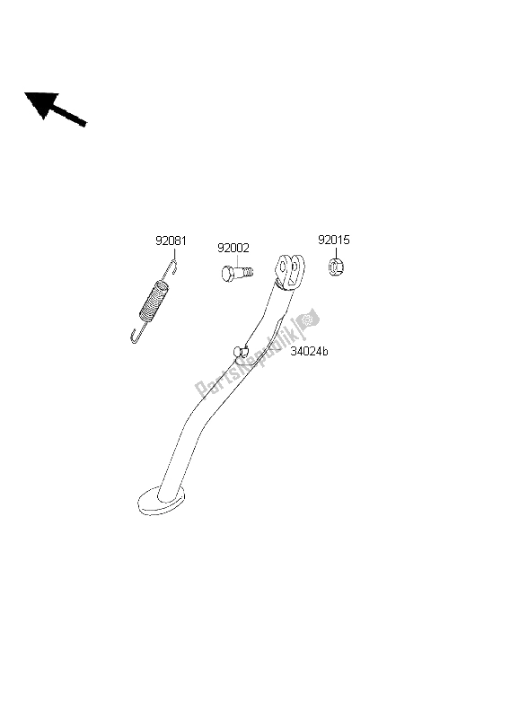 Alle onderdelen voor de Staan van de Kawasaki KLX 300R 1999