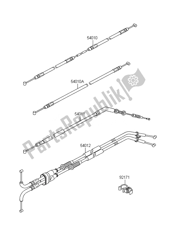 All parts for the Cables of the Kawasaki Z 1000 2007