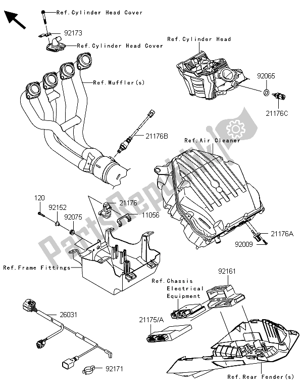 Wszystkie części do Wtrysk Paliwa Kawasaki Z 1000 2013