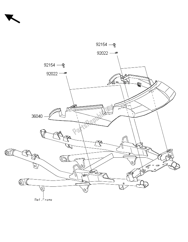 Toutes les pièces pour le Couvercles Latéraux du Kawasaki Versys 1000 2015