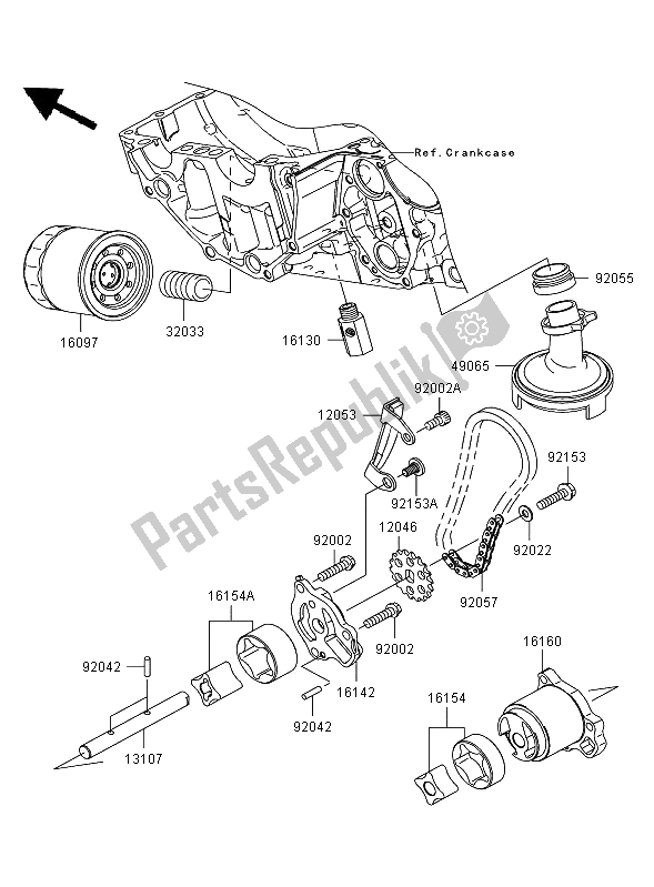 Wszystkie części do Pompa Olejowa Kawasaki ER 6F ABS 650 2006