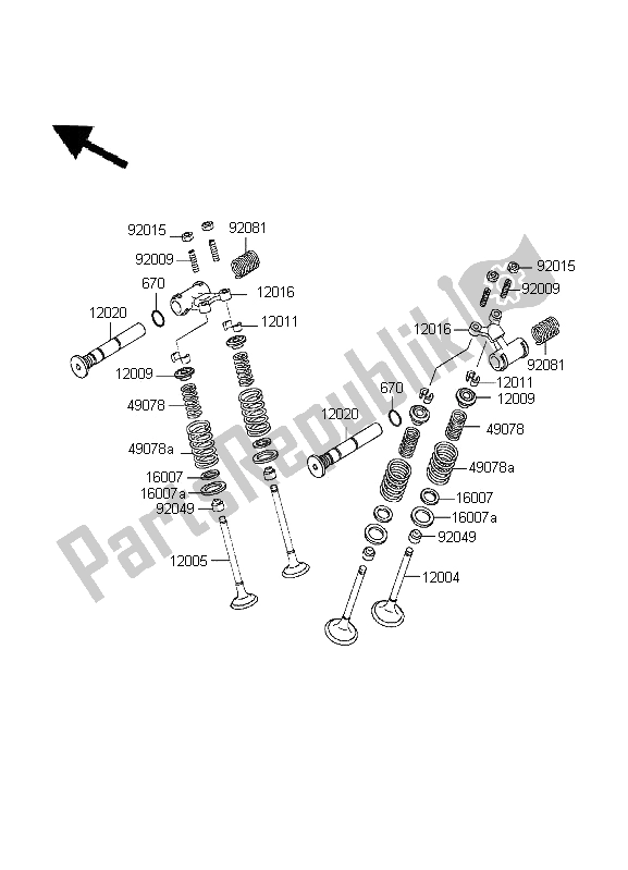 Toutes les pièces pour le Soupapes du Kawasaki KLE 500 1996