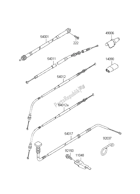 All parts for the Cables of the Kawasaki KLX 650R 1995